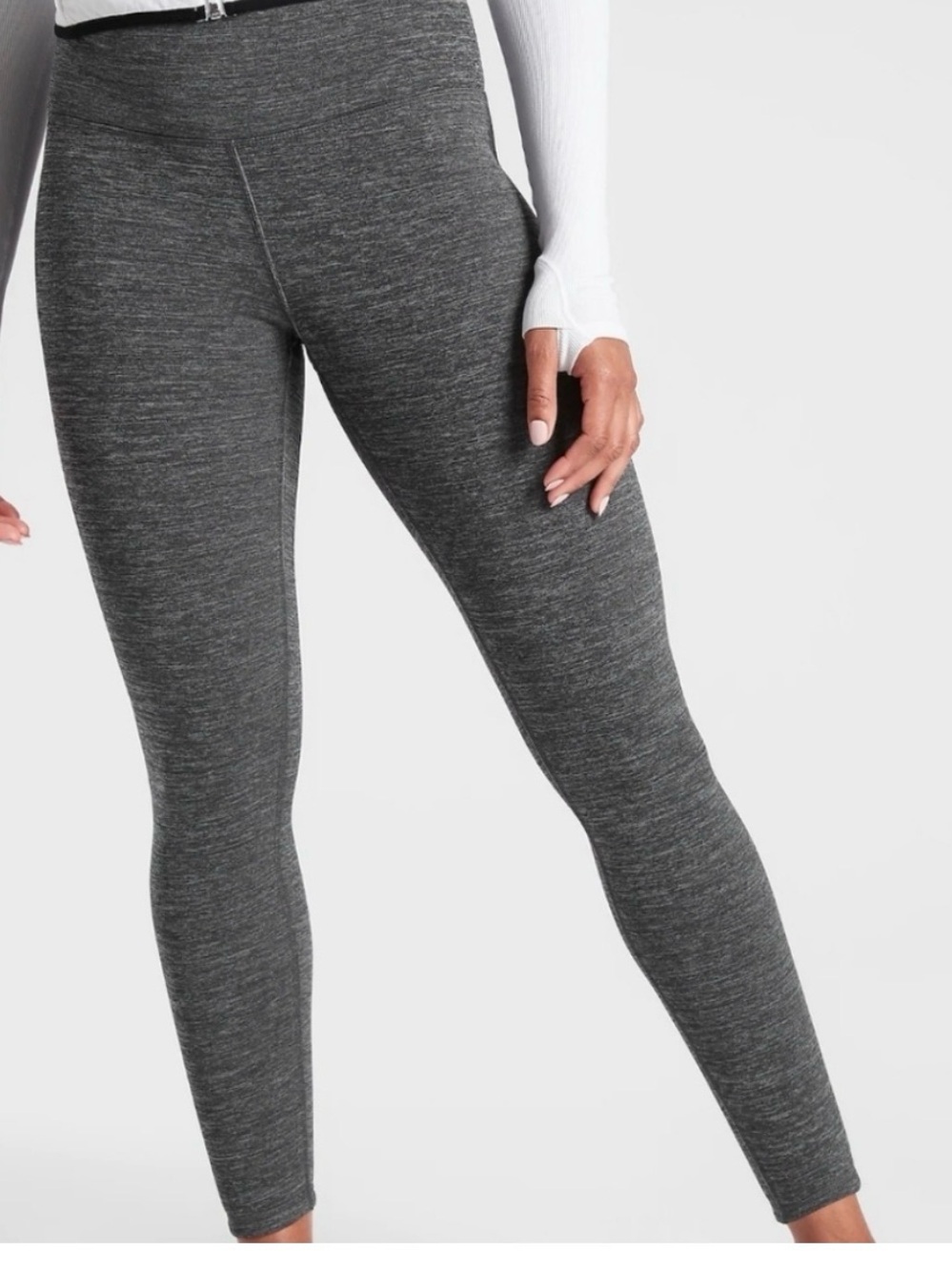 Athleta altitude polertec tight Size Medium Gray Fleece Lined